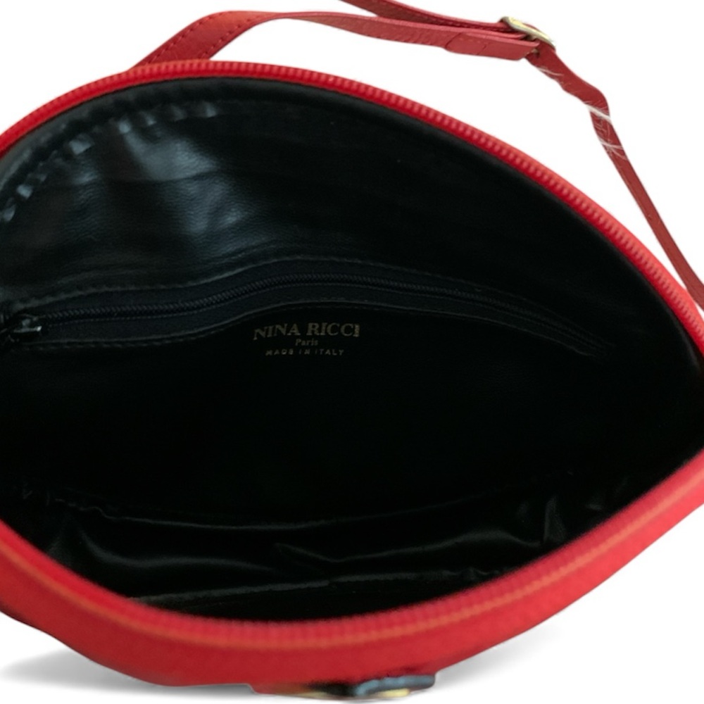 NINA RICCI Vintage Red Leather Crossbody - Picture 7 of 7